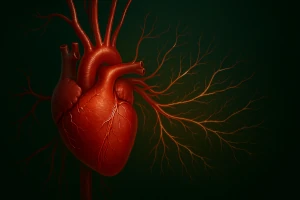 Precise visualization of a healthy heart and vascular system symbolizing perfect cardiovascular balance and vital energy supported by Roanga Planet products