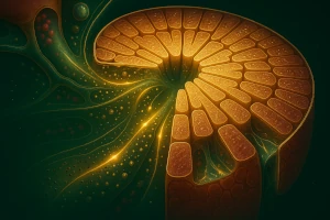 Detailed visualization of healthy liver and active detoxification processes symbolizing deep natural cleansing of the organism supported by Roanga Planet products