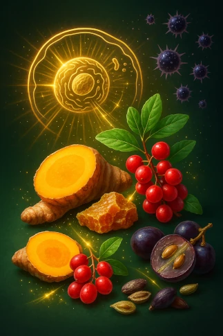 Antioxidants in Roanga Purea neutralizing free radicals and protecting cells from oxidative stress
