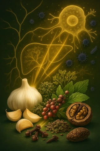 Herbs in Roanga Purea with natural antimicrobial properties supporting the immune system